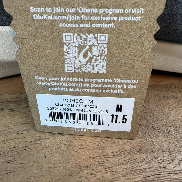 New Mens Olukai Koheo Charcoal Suede Lace-Up Sneakers Shoes Sz 11.5 M - Picture 8 of 8